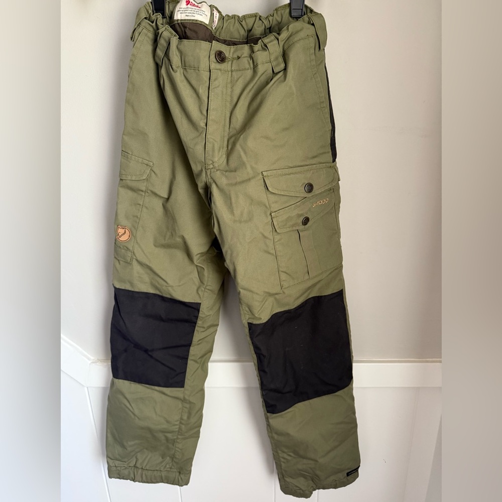 Fjallraven Vidda Pro Olive snow pants kids 9-10 years US